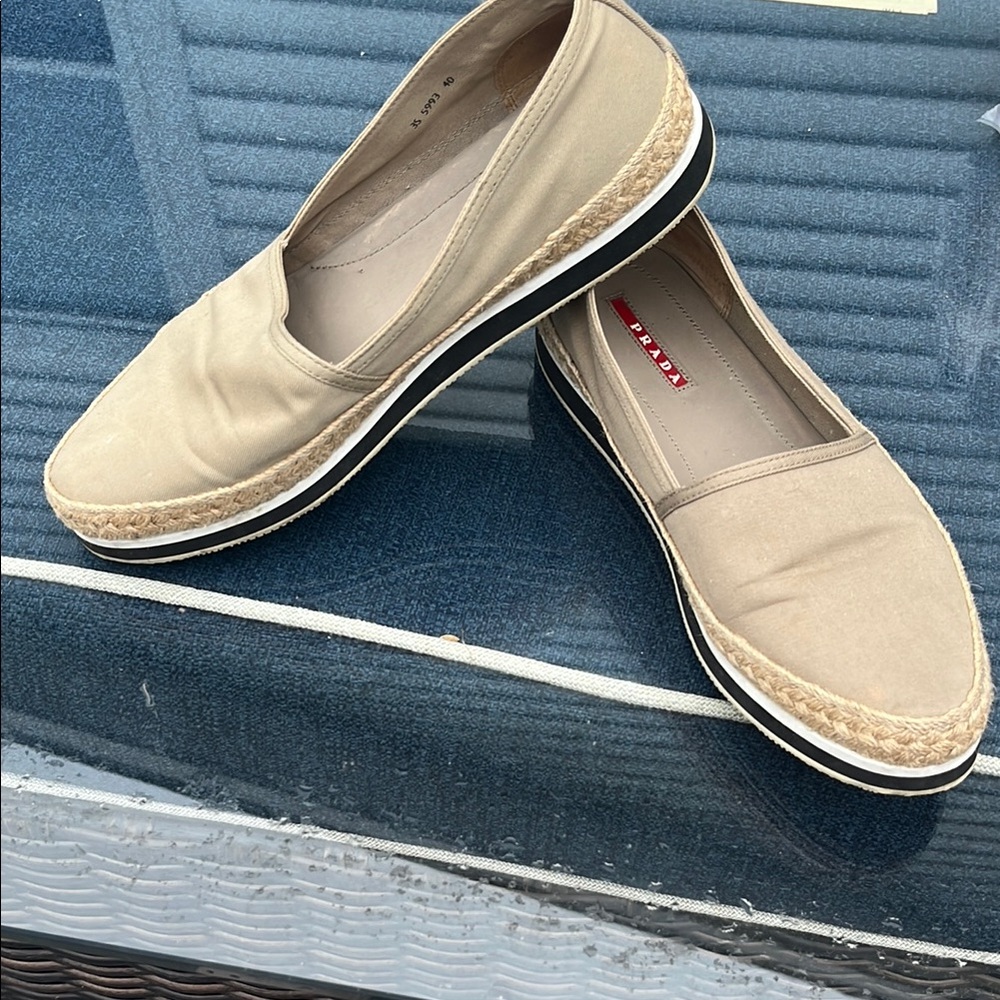 Prada Beige Espadrille Slip-Ons - Picture 4 of 7
